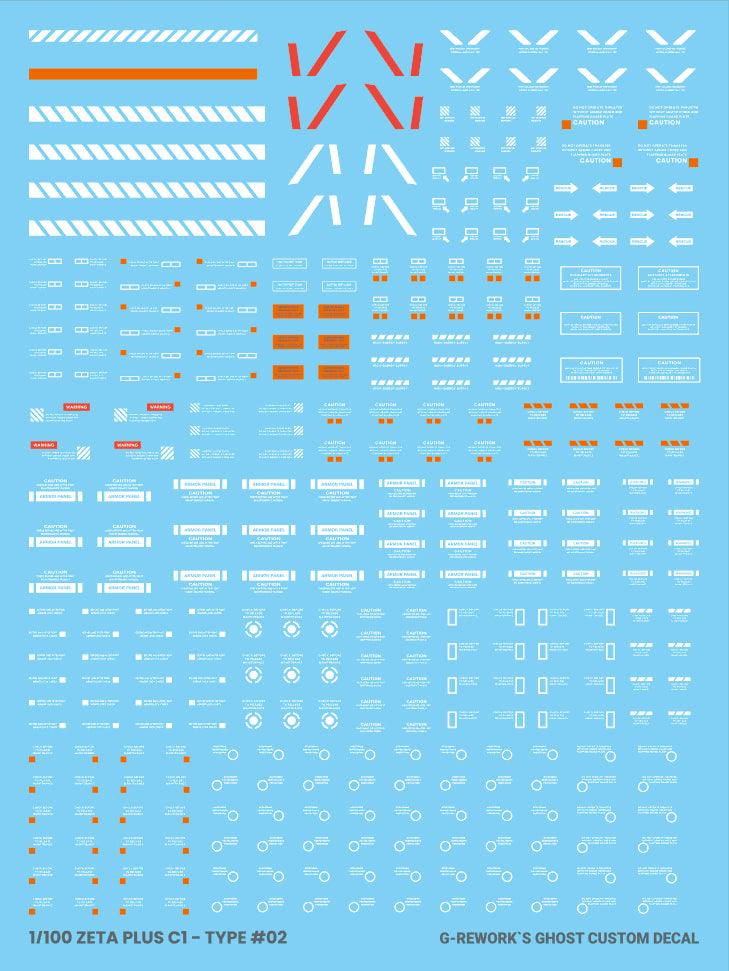 MG 1/100 Zeta Plus C1 Water Decal [G-REWORK]