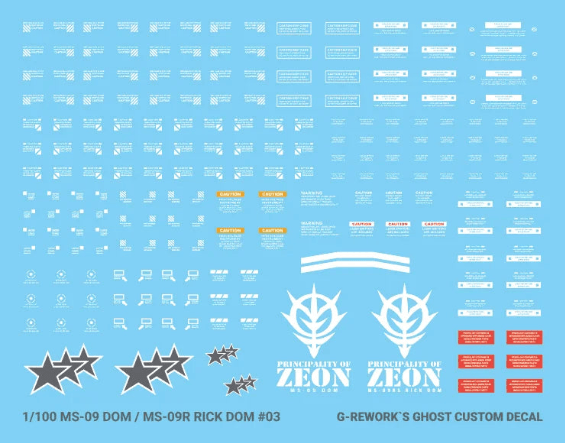 CD-M219-20 - MG 1/100 Dom 1.5 / RickDom 1.5 Water Decal [G-REWORK] - Show Me What You Bot