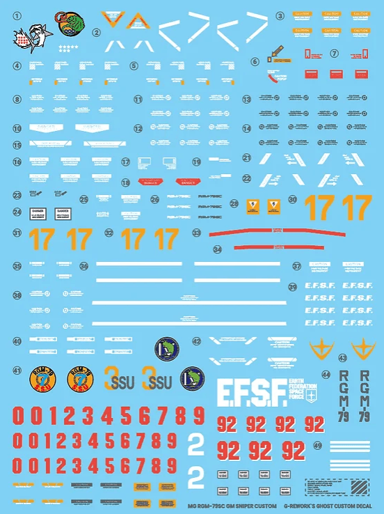 CD-M199 - MG 1/100 RGM 79SC GM Sniper Custom Water Decal [G-REWORK] - Show Me What You Bot