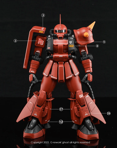 CD-M97J - MG 1/100 MS-06R-2 Zaku 2.0 [Johnny Ridden] Water Decal [G-REWORK] - Show Me What You Bot