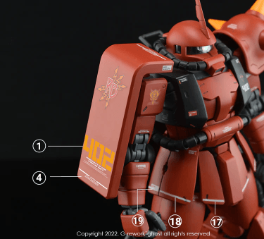 CD-M97J - MG 1/100 MS-06R-2 Zaku 2.0 [Johnny Ridden] Water Decal [G-REWORK] - Show Me What You Bot