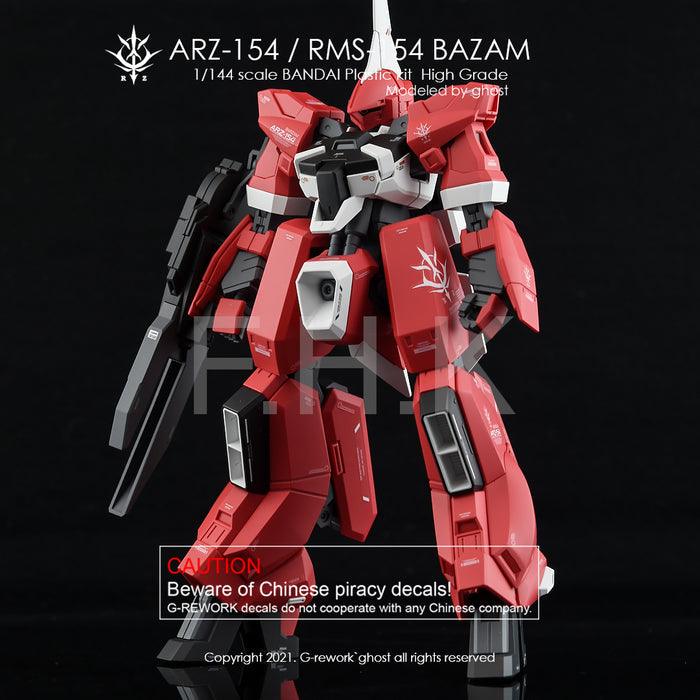 CD-HL-BZ154 - HG 1/144 ARZ-154/ RMS-154 Barzam Water Decal [G-REWORK] - Show Me What You Bot