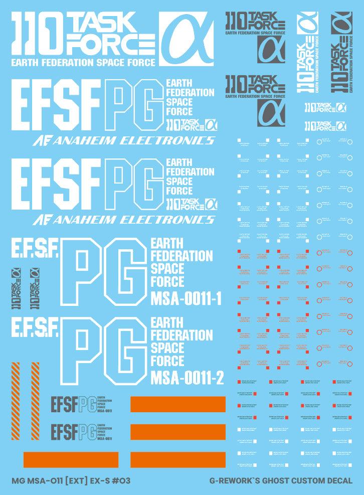 MG 1/100 EX-S Gundam 1.5 Water Decal [G-REWORK]