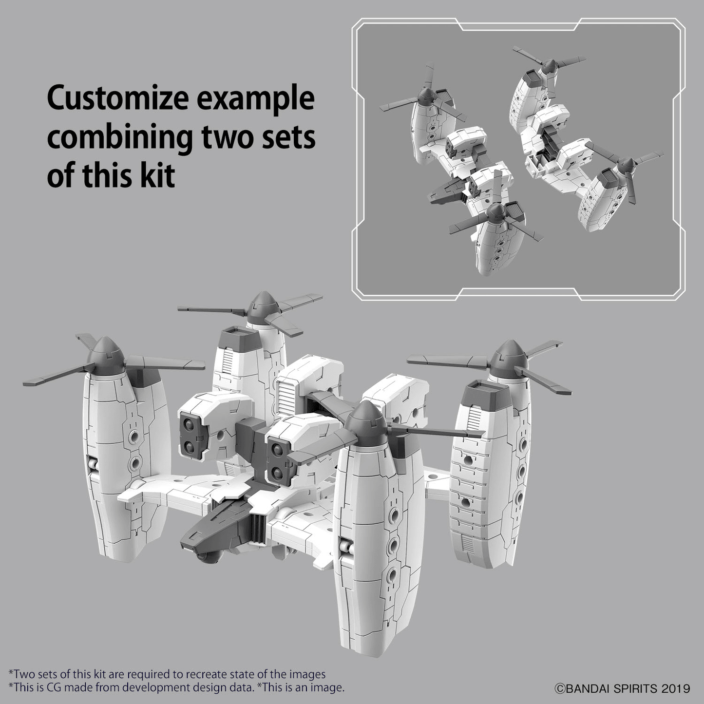 30MM - Extended Armament Vehicle Tilt Rotor Version 1:144 Scale Model Kit