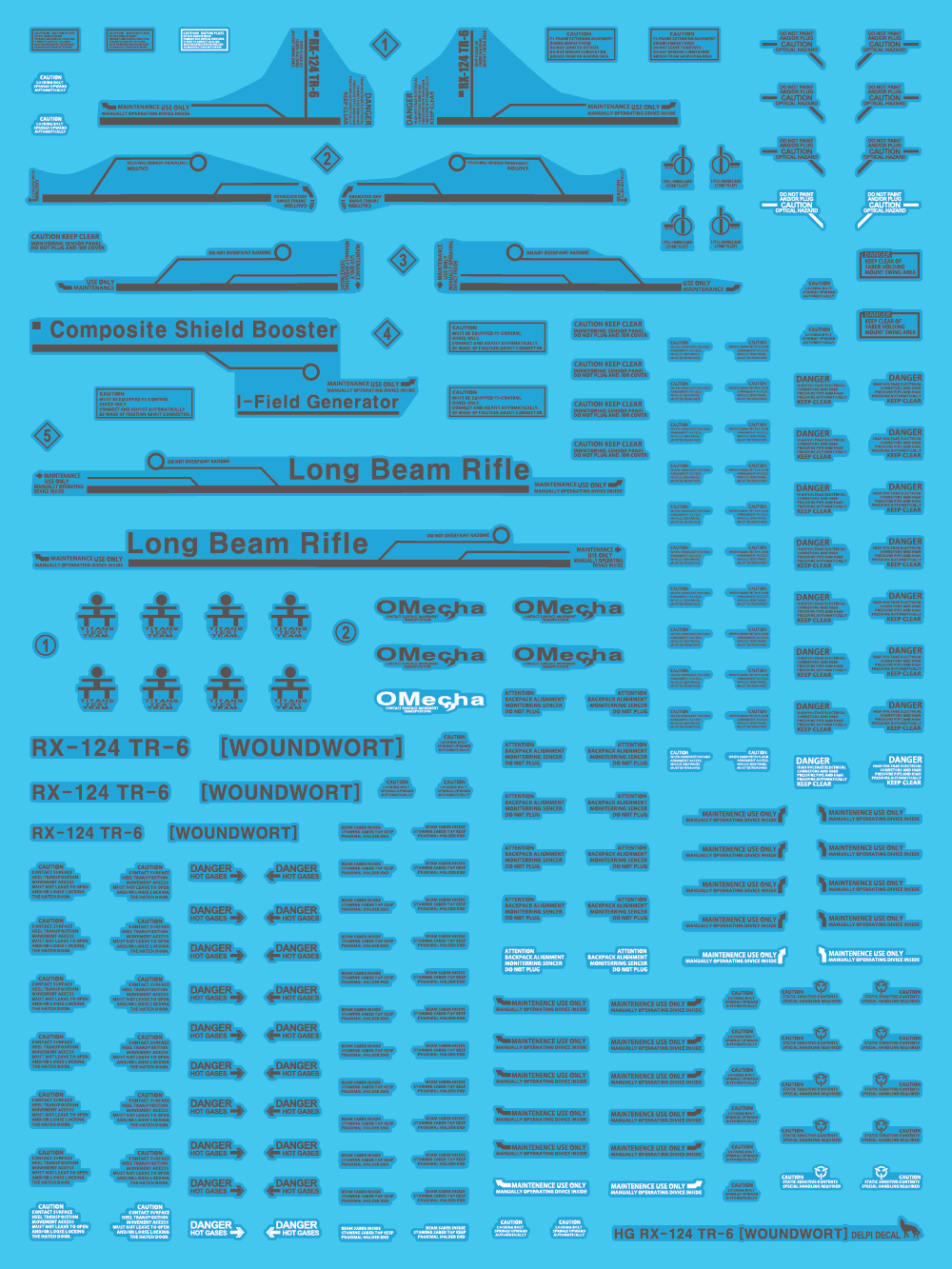 Delpi - HG 1/144 TR-6 Woundwort Water Decal [Options Available] - Show Me What You Bot