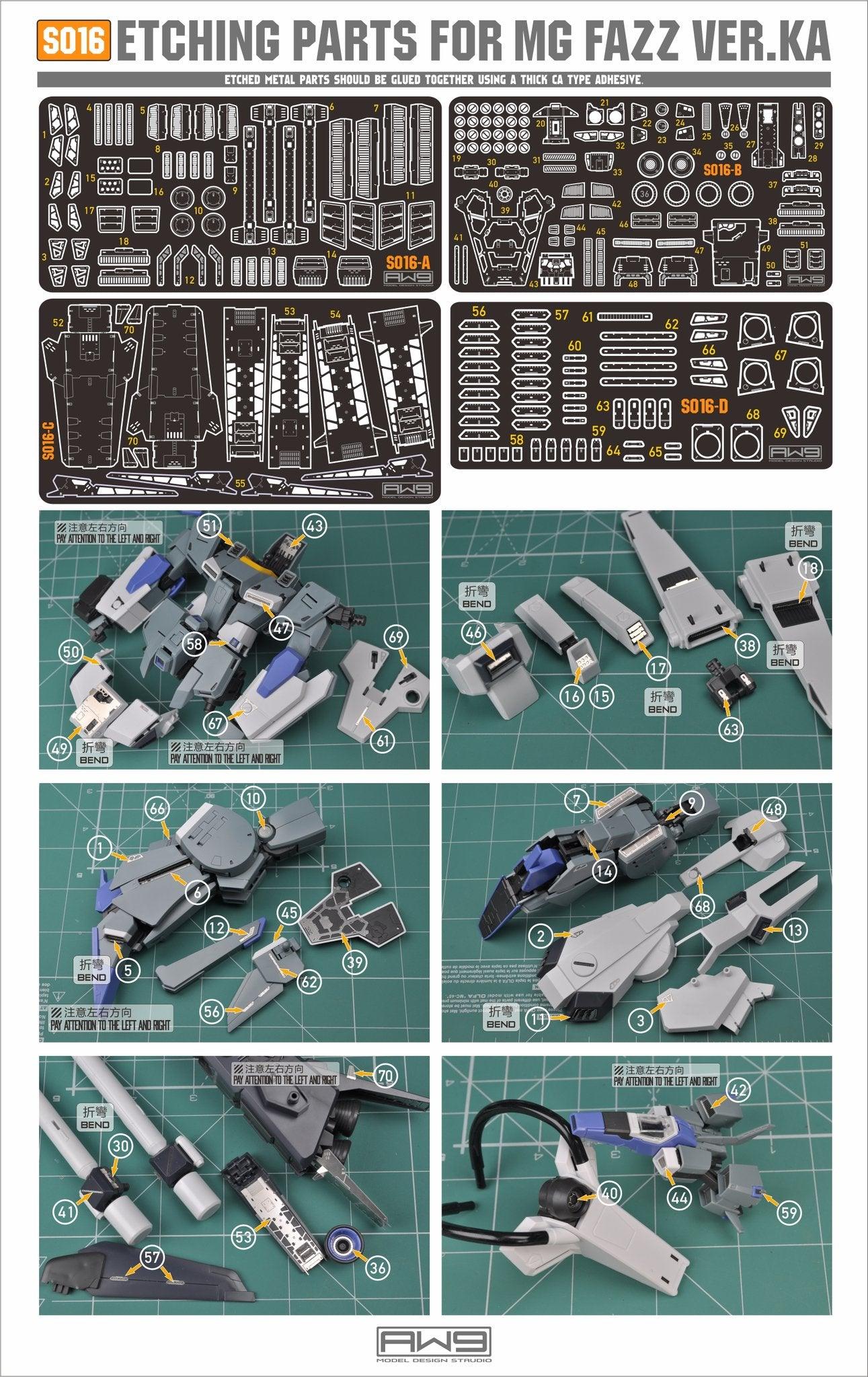 S16 - MG 1/100 FAZZ Photo Etch Parts [Madworks] - Show Me What You Bot