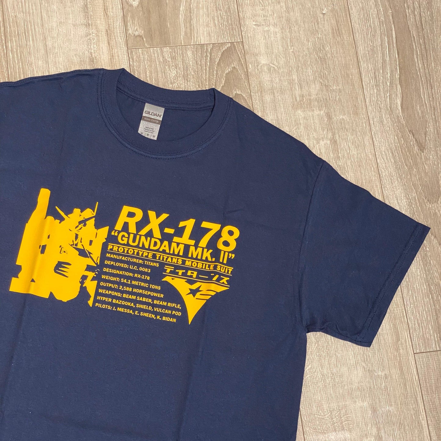 RX-178 MK.2 T-shirt by G:Century - Navy & Yellow - Show Me What You Bot