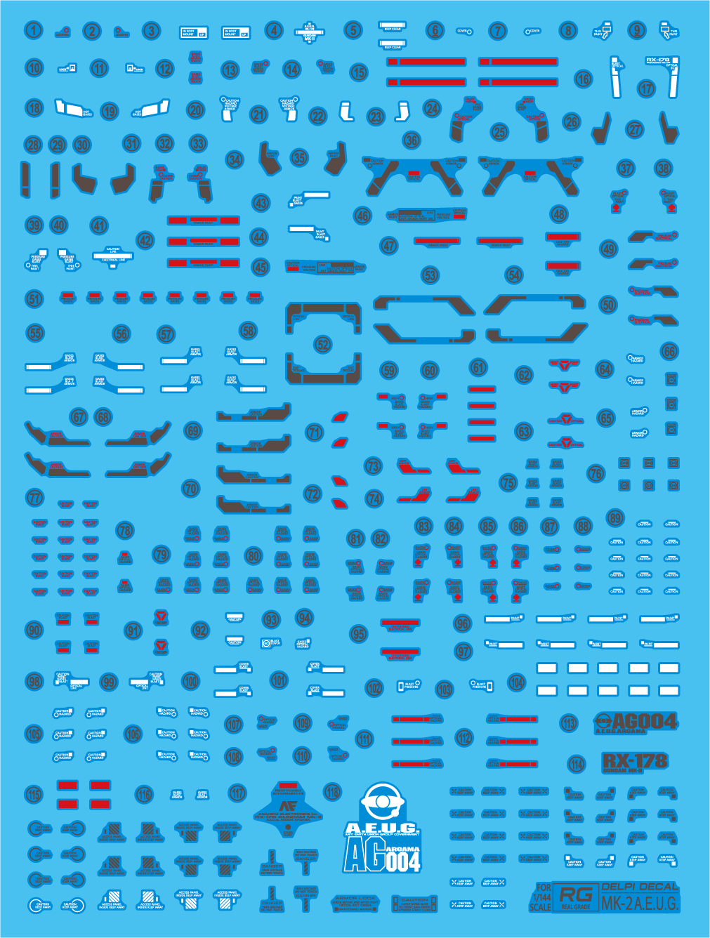 Delpi - RG 1/144 MK-II Gundam [AEUG] Water Decal - Show Me What You Bot