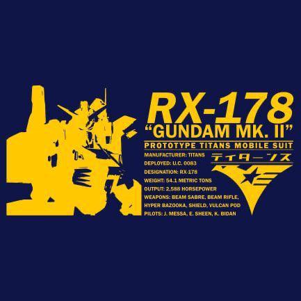 RX-178 MK.2 T-shirt by G:Century - Navy & Yellow - Show Me What You Bot