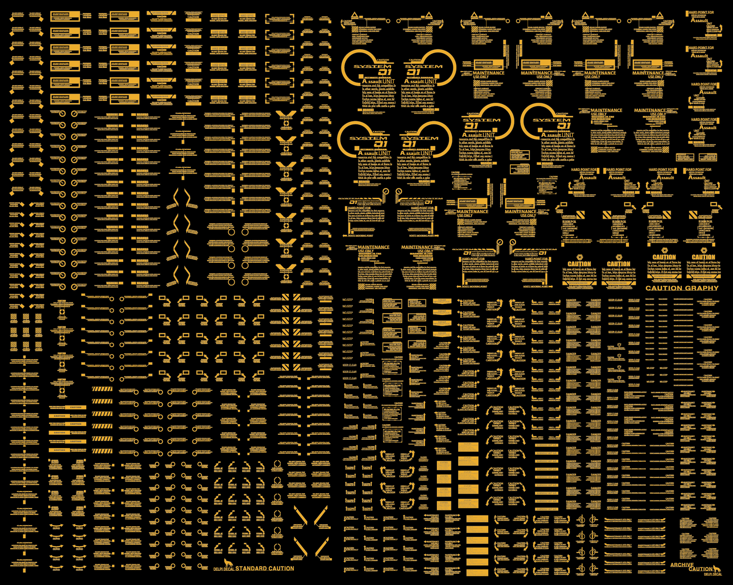 Delpi - Caution Marking 3 Kinds Collection Decal [Options Available] - Show Me What You Bot