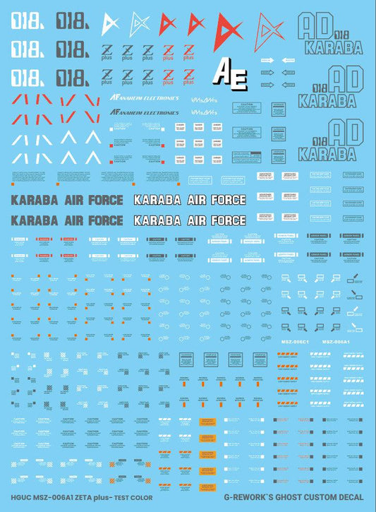 CD-HL-ZA1 - HG 1/44 Zeta Gundam Plus A1 Test Type Color Water Decal [G-REWORK] - Show Me What You Bot