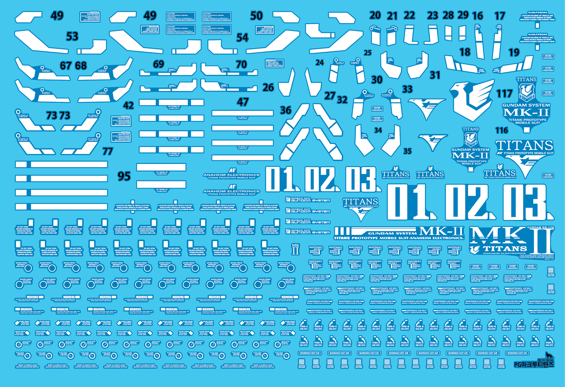 Delpi - PG 1/60 Gundam MK-II Titans Decal [Holo] - Show Me What You Bot