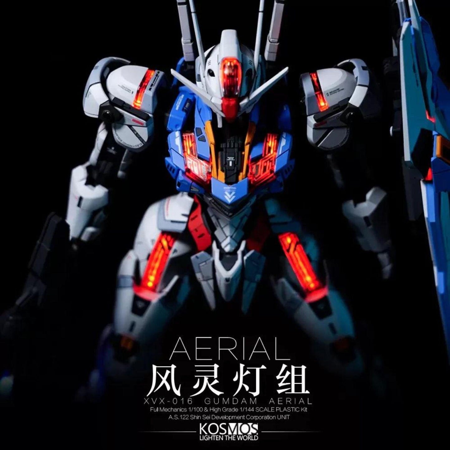 Kosmos LED FM 1/100 Aerial Gundam + Optional Effects Parts - Show Me What You Bot