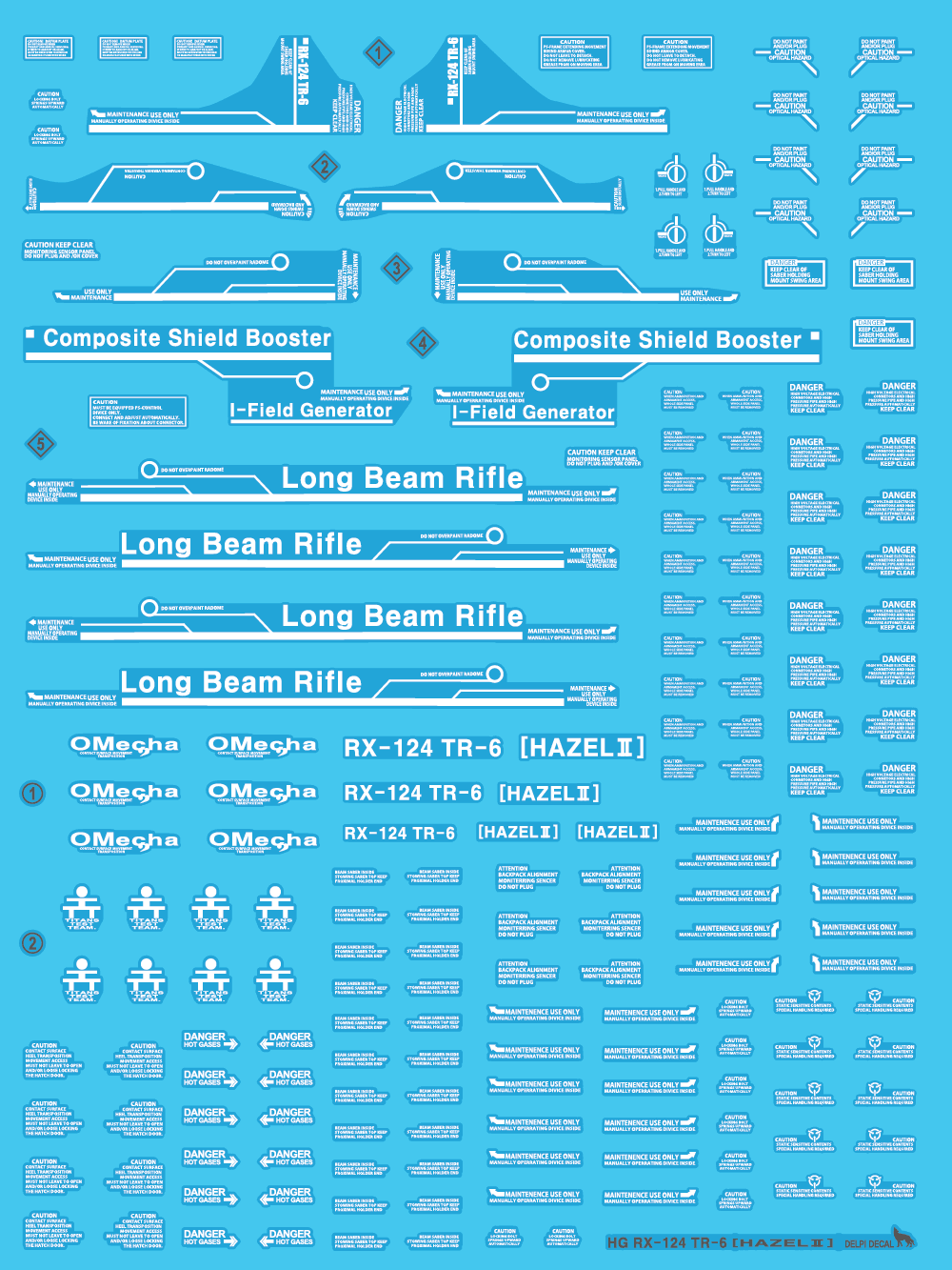 Delpi - HG 1/144 TR-6 Gundam Hazel II Water Decal [Options Available] - Show Me What You Bot