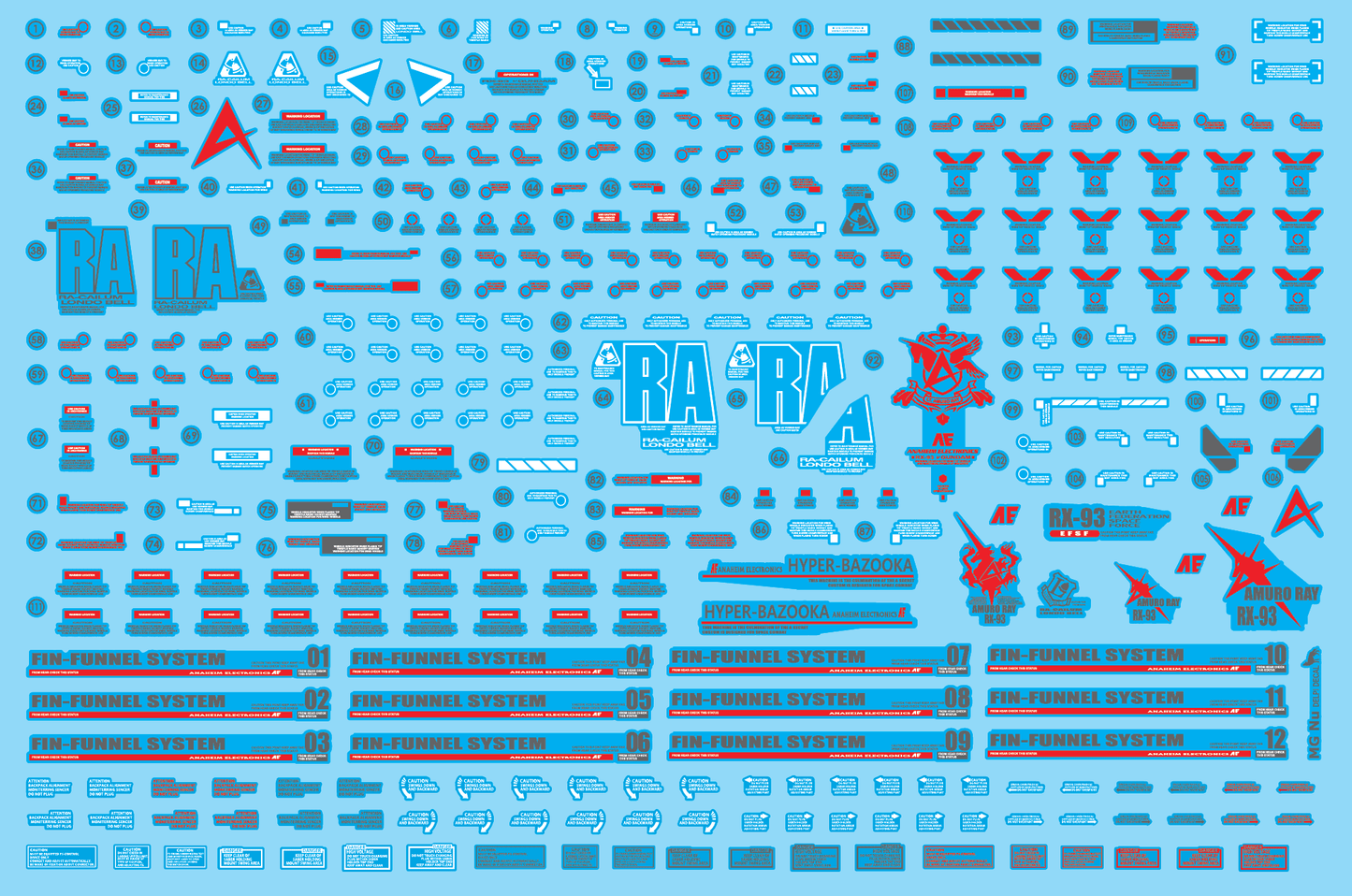 Delpi - MG 1/100 RX-93 Nu Gundam Decal [Holo] - Show Me What You Bot