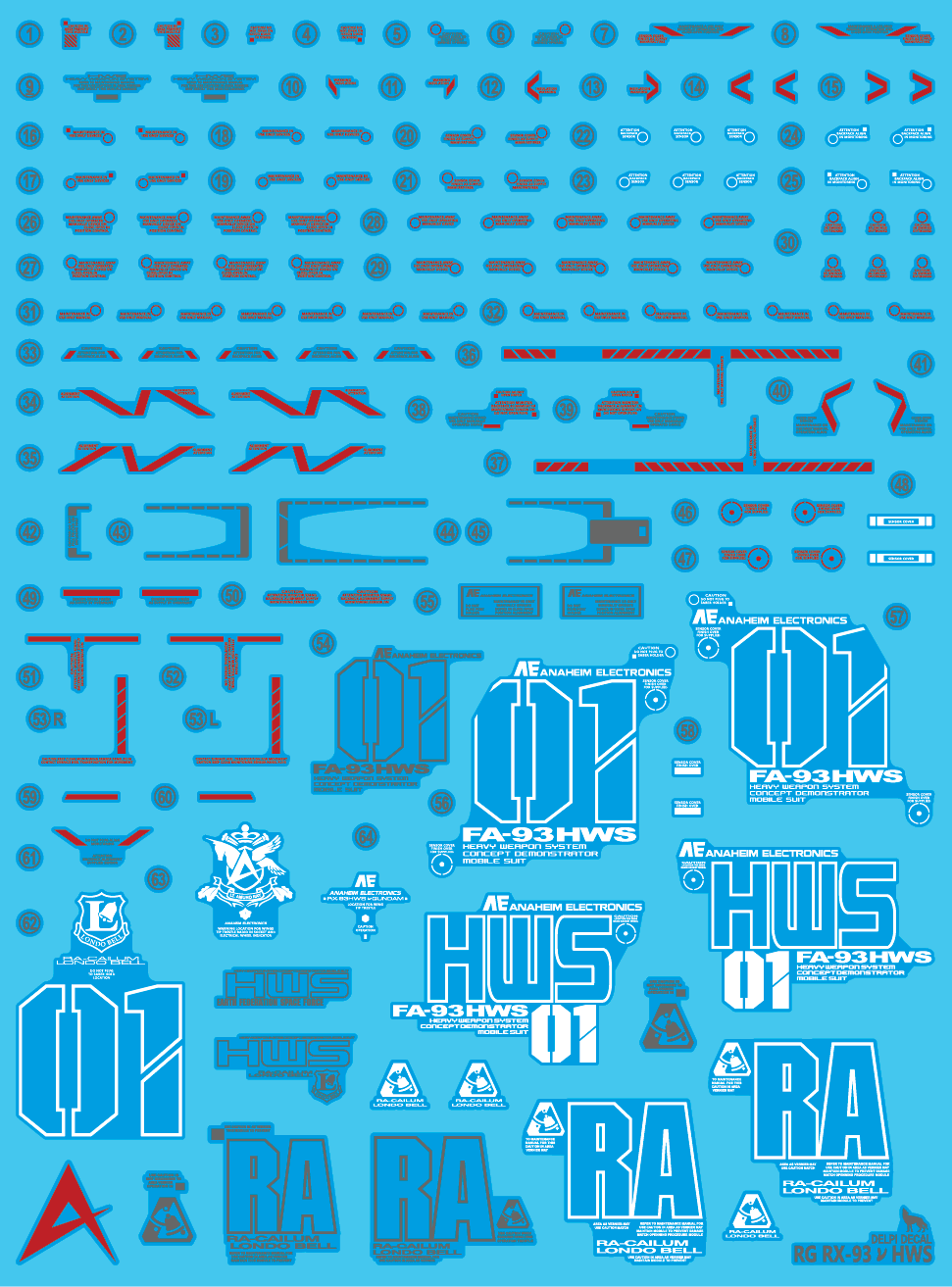 Delpi - RG 1/144 RX-93 HWS Decal [Options Available] - Show Me What You Bot