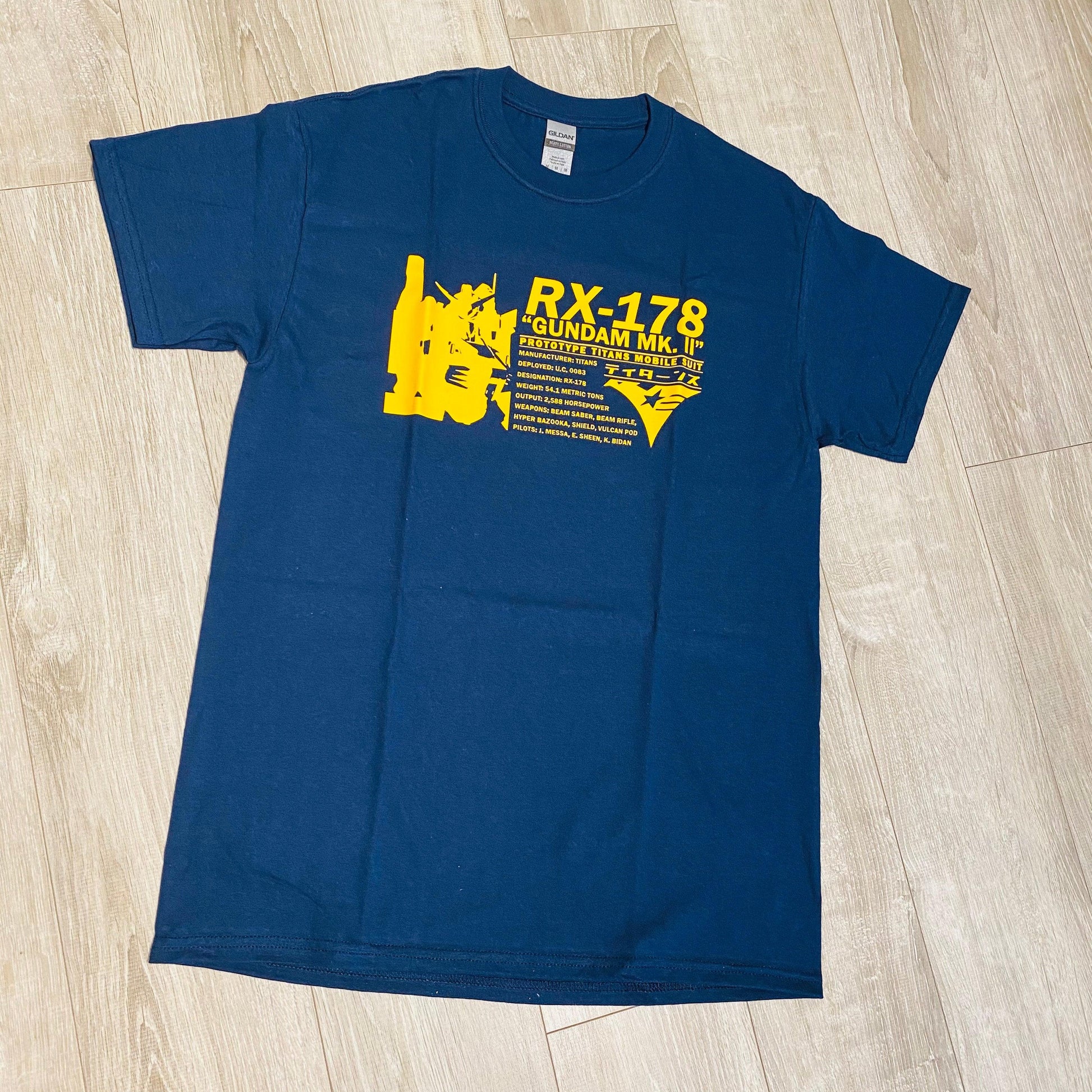 RX-178 MK.2 T-shirt by G:Century - Navy & Yellow - Show Me What You Bot