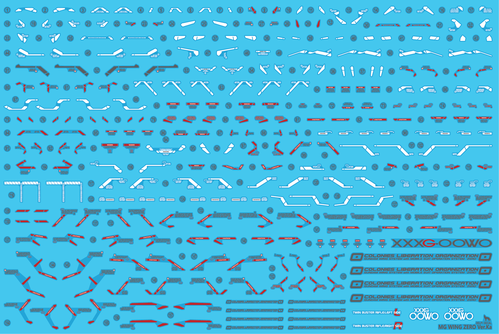 Delpi - MG 1/100 Wing Gundam Zero Ver.Ka Decal [Options Available] - Show Me What You Bot