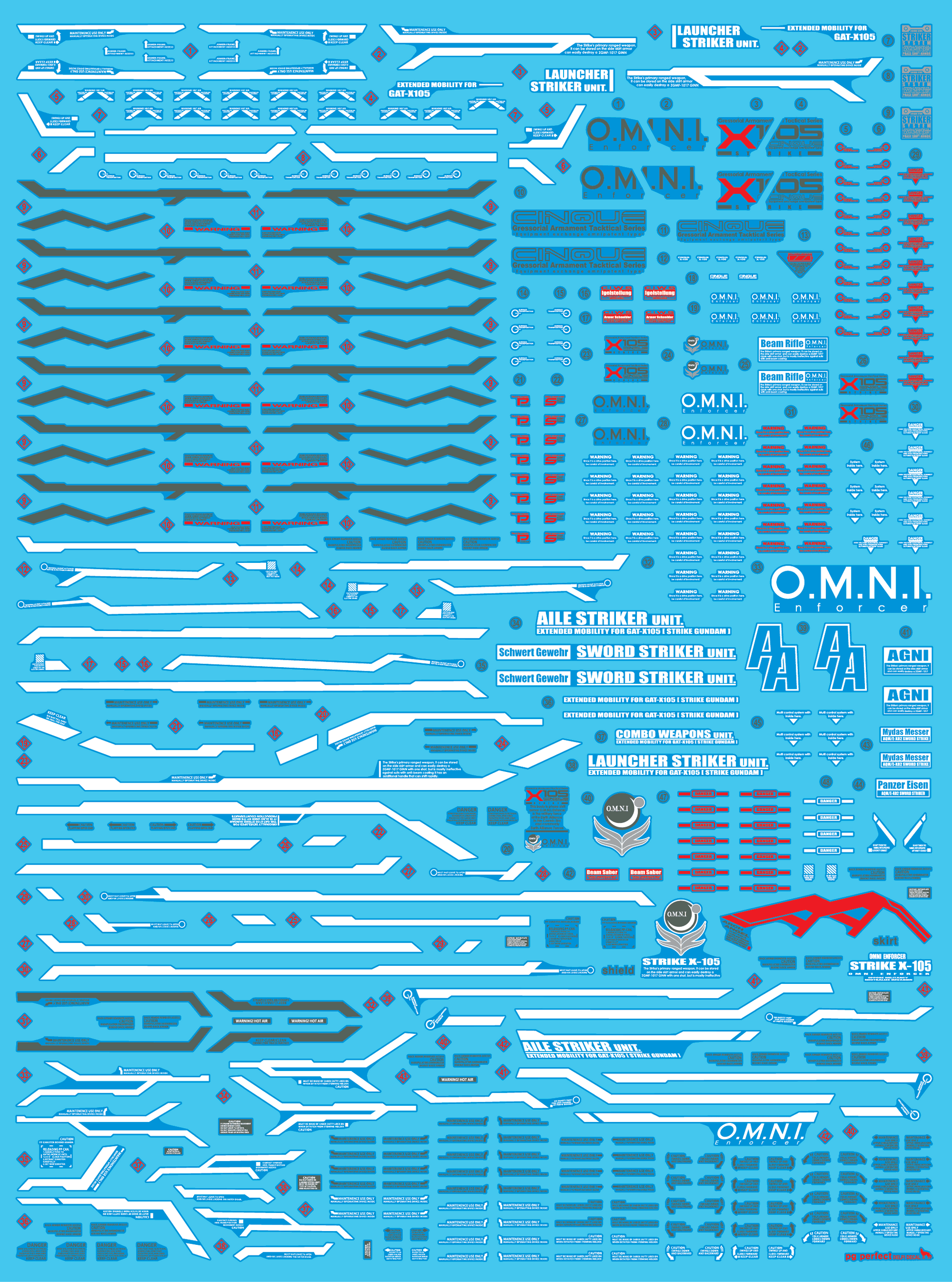 Delpi - PG 1/60 Perfect Strike Gundam Decal [Holo] - Show Me What You Bot