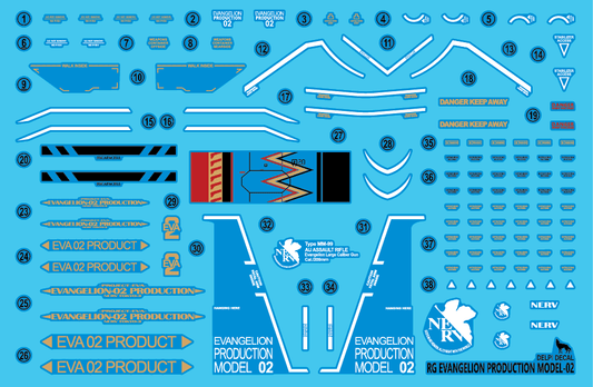 Delpi - RG 1/144 Evangelion Unit-02 Decal [Holo] - Show Me What You Bot