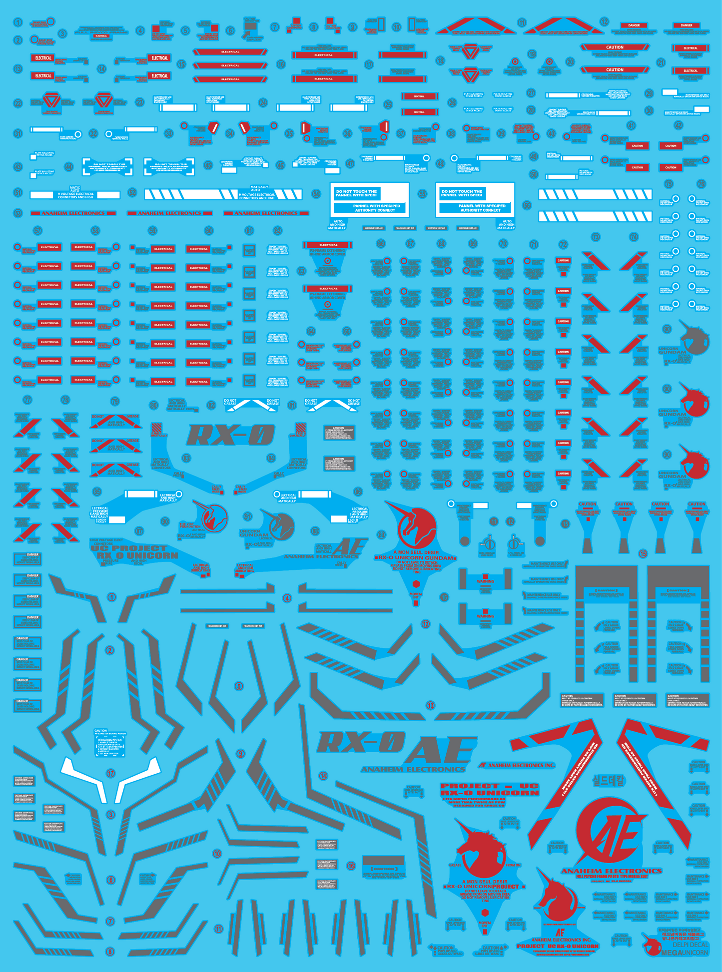 1/48 Megasize Unicorn Gundam Water Decal | Delpi Decal - Show Me What You Bot