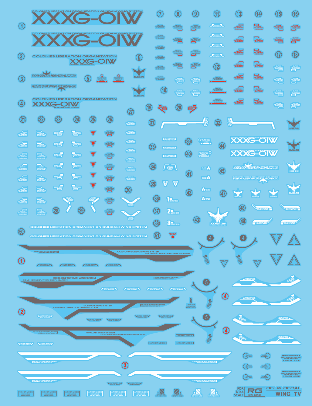 Delpi - RG 1/144 Wing Gundam TV Ver Decal [Holo] - Show Me What You Bot