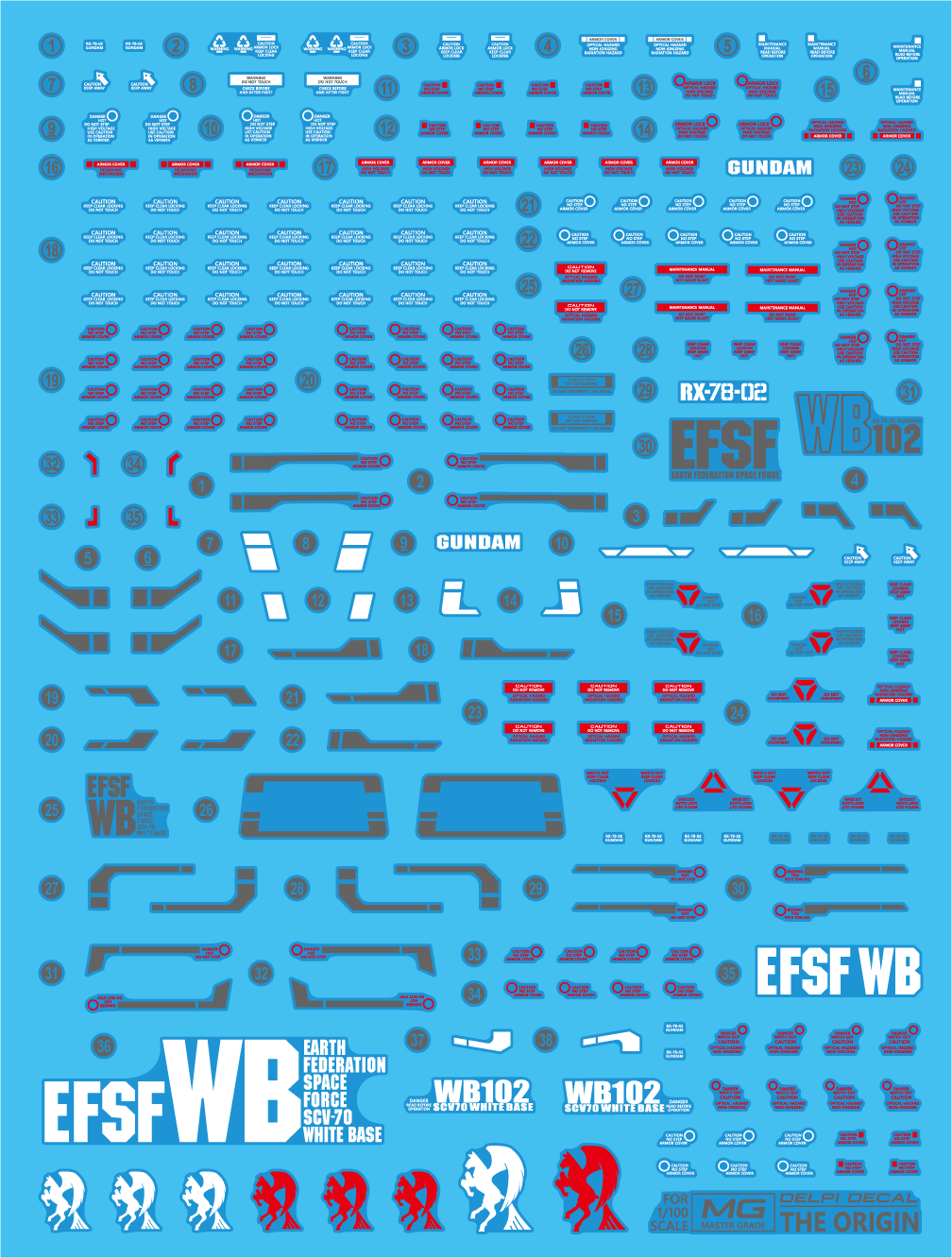 Delpi - MG 1/100 RX-78-2 Gundam Decal [Options Available] - Show Me What You Bot