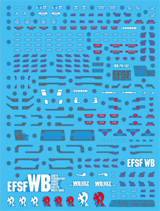 Delpi - MG 1/100 RX-78-2 Gundam Decal [Options Available] - Show Me What You Bot