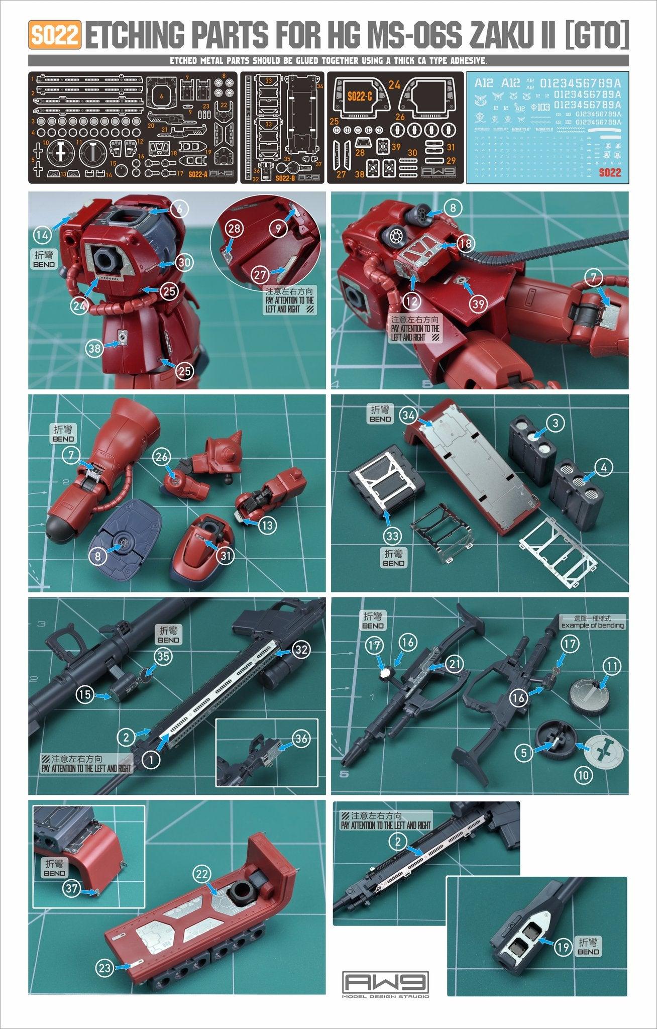 S22 - HGGTO MS-06S Zaku II Photo Etch Parts [Madworks] - Show Me What You Bot