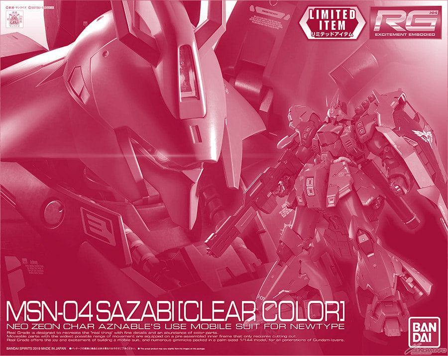 RG 1/144 MSN-04 Sazabi (Clear Color) Expo Limited - Show Me What You Bot