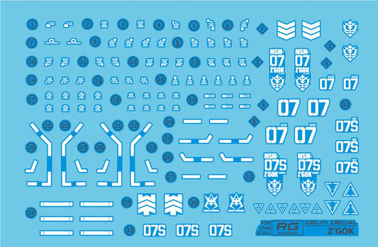 Delpi - RG 1/144 Z-Gok Water Decal